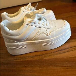 Women's White Platform Sneakers